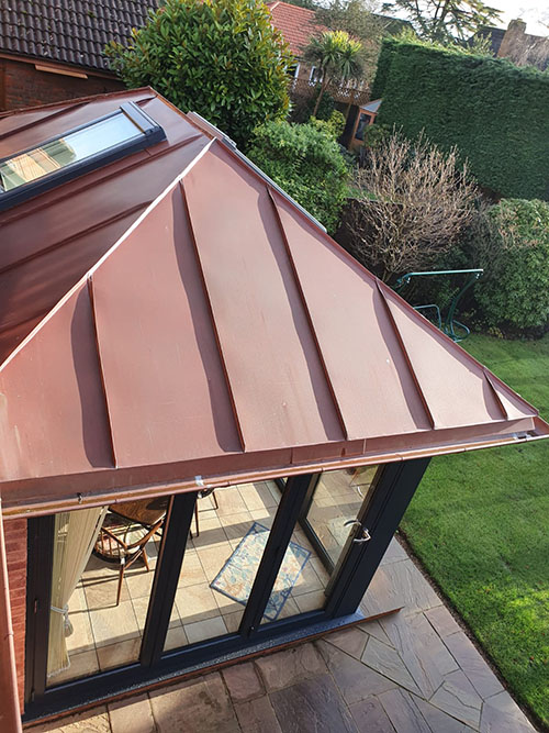 Extension with copper roof